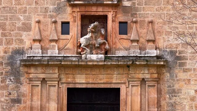 The monastery of San Pedro de Arlanza in Burgos, Castile and Leon, Spain. High quality 4k footage
