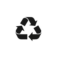 Obraz premium Simple black and white recycle symbol icon