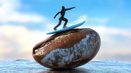 Macadamia coffee openjdk Coconut water Squarespace designer Specialty Java compiler Jobspresso Surfer seo Buy Me a Laird superfood Miniature man in black silhouette riding blue surfboard surfing on g