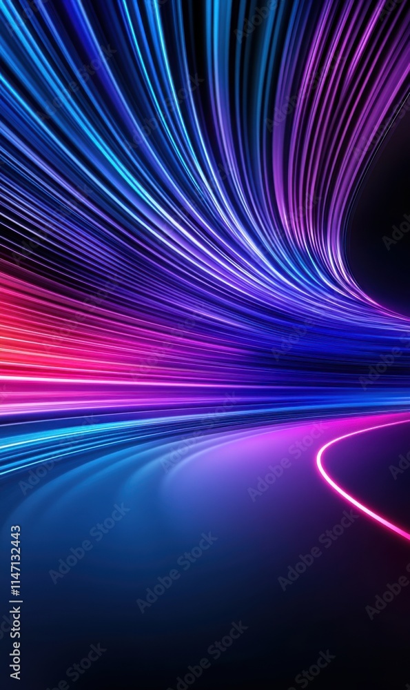 Aufkleber abstract colorful light trails creating dynamic motion and vibrant energy in a dark background