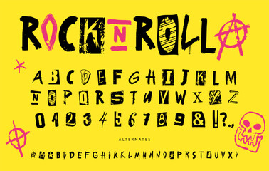 Rock and roll-inspired alphabet design