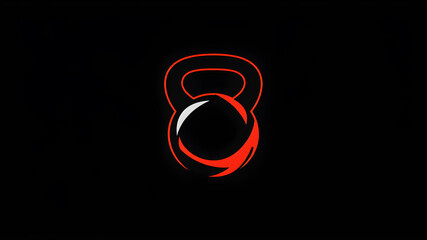 Abstract kettlebell logo design element, gym and fitness club symbol, gym weights kettlebells icon. Generative AI