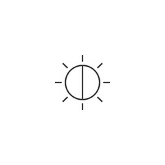 Minimalist sun icon on white background showcasing simple line art design