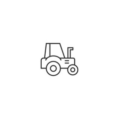 Minimalist tractor icon: clean line art for agricultural design projects