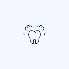 Minimalist tooth care icon with cloud hygiene motif