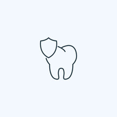 Dental health protection icon: tooth with shield symbol for oral care