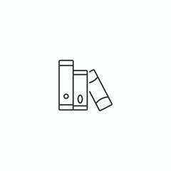 Minimalist icon of three office binders for organizational and documentation concepts