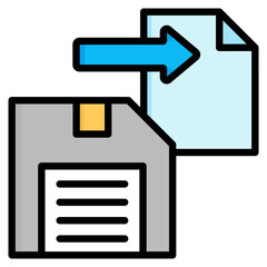 Economic and Industrial Growth Flat Line Color Icon
