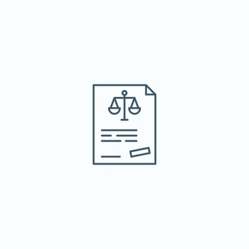 recommend clip art: Legal document icon featuring scales of justice and signature line
