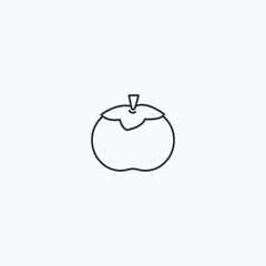 Minimal outline of a tomato icon on light background