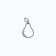 Minimalistic outline pear sketch on light background