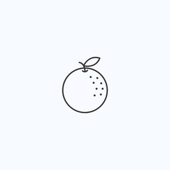 Minimalist orange icon with leaf and dotted details on light background
