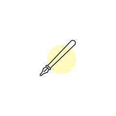 Minimalistic pen icon with yellow accent for creative design projects