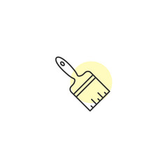 Minimalist paint brush icon with yellow accent