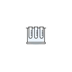 Minimalist lab equipment icon with test tubes for science and education