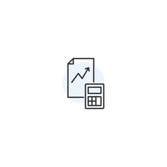 Financial growth chart and calculator icon for business analytics