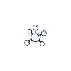 Simple molecular structure icon: minimal design concept