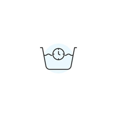 Minimalist laundry timer icon for efficient washing and drying