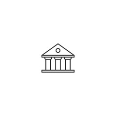 Minimalist line art of classical building symbolizing bank or museum icon