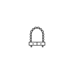 Modern minimalist dressing table vector: stylish icon design for interior themes