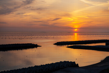 夕方の明石の海の風景