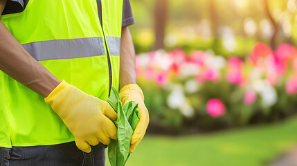 Volunteers cleaning and tending to nature on Earth Day