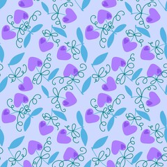 Valentine love hearts seamless 14 February cherry pattern for wrapping paper