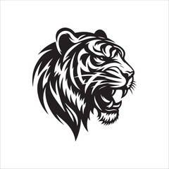 tiger head silhouette vector illustration