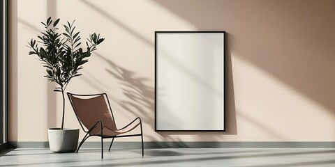 Minimalist Room Interior Design with Plant and Chair