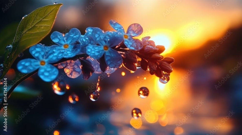 Poster magic of macro world image nature's creativity abstract image one main object high quality very deta