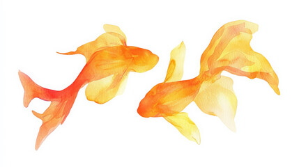 Fototapeta premium Colorful watercolor fish swimming gracefully in vibrant hues