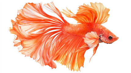 Fototapeta premium Vibrant watercolor Betta fish with flowing fins and bright colors