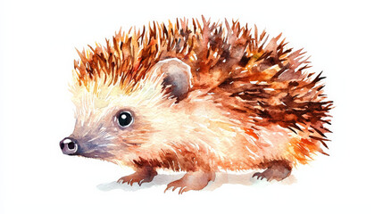 Fototapeta premium Watercolor hedgehog illustration, cute and charming, perfect for decor