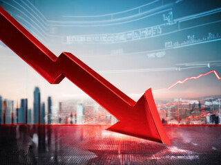 red arrow downward trend