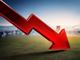 red arrow downward trend