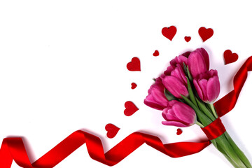 Valentine flower card close up