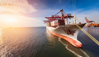 Naklejka premium Close-Up of Cargo Being Loaded onto a Ship
