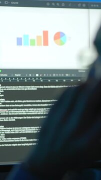 Analyzing data on a screen, featuring graphs and charts for better insights and understanding