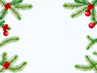 Snowflake border frame on Christmas card, festive design with winter theme, elegant vector illustration, holiday, festive