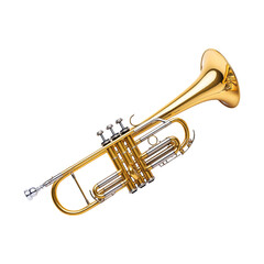 Obraz premium trumpet isolated on white background