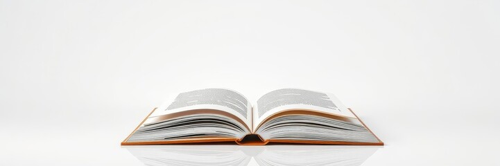 Fototapeta premium A blank isolated book cover mockup with realistic shadows and reflections on a white background, realistic, book, isolated