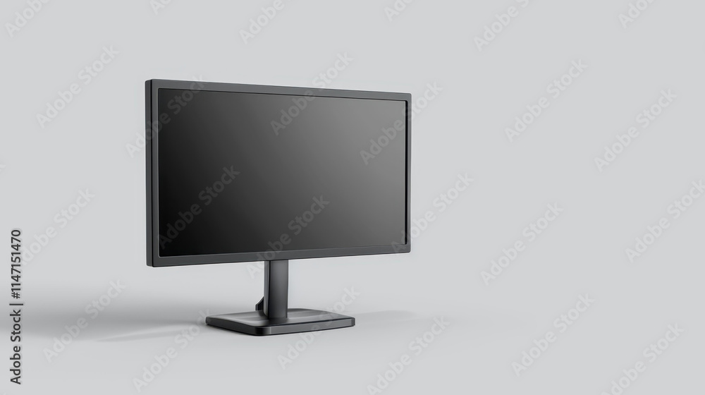 Poster sleek and modern lcd monitor design, showcasing a side view with crisp lines, perfect for any worksp