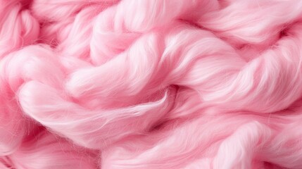 Fototapeta premium Soft pink wool texture showcases intricate fibers, perfect for cozy winter wear or crafting projects. A warm and inviting sight.
