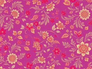 Elegant and opulent wedding wallpaper with intricate floral patterns in bright and luxurious vintage color scheme, wedding, elegant