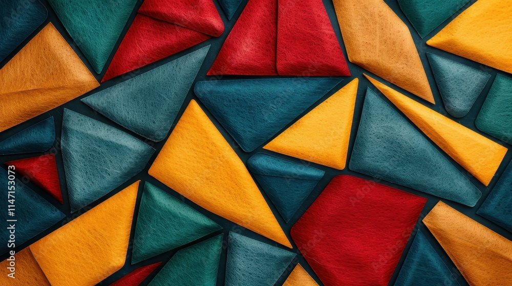 Poster transform your space with vibrant geometric felt patterns, ideal for inspiring creativity and artist