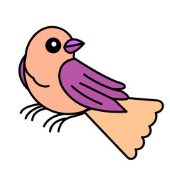 hand drawn illustration of a bird with pastel colors
