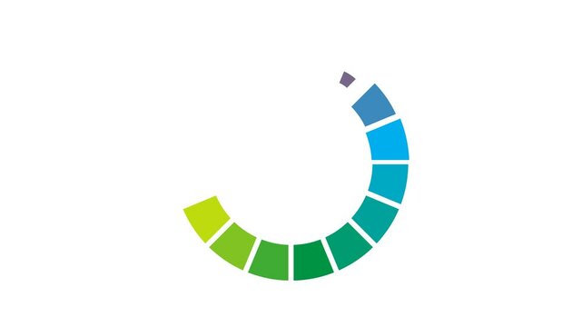 color wheel animation video in white background