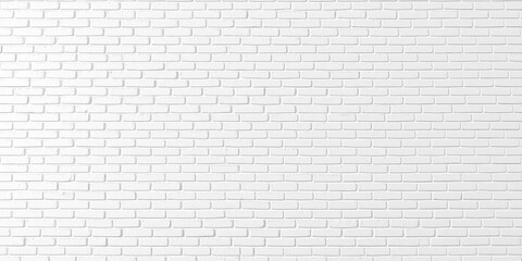 White brick wall background for adding depth and texture to designs or photos, empty, texture