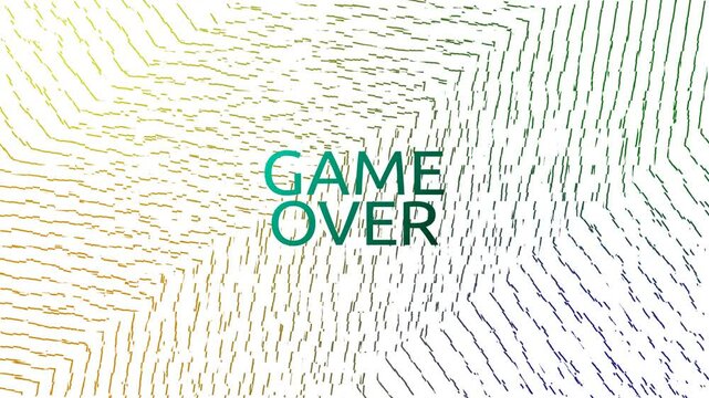 Game over on an animated background. Game over on an abstract animated background