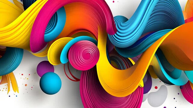 Colorful Rainbow Swirl Vector Illustration Art Pattern Backdrop